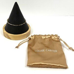 Louise Carter Stone and Paperclip Link Gold Bracelet NWOT